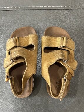 Zara Kids Brown Suede Adjustable Sandals size sz 10